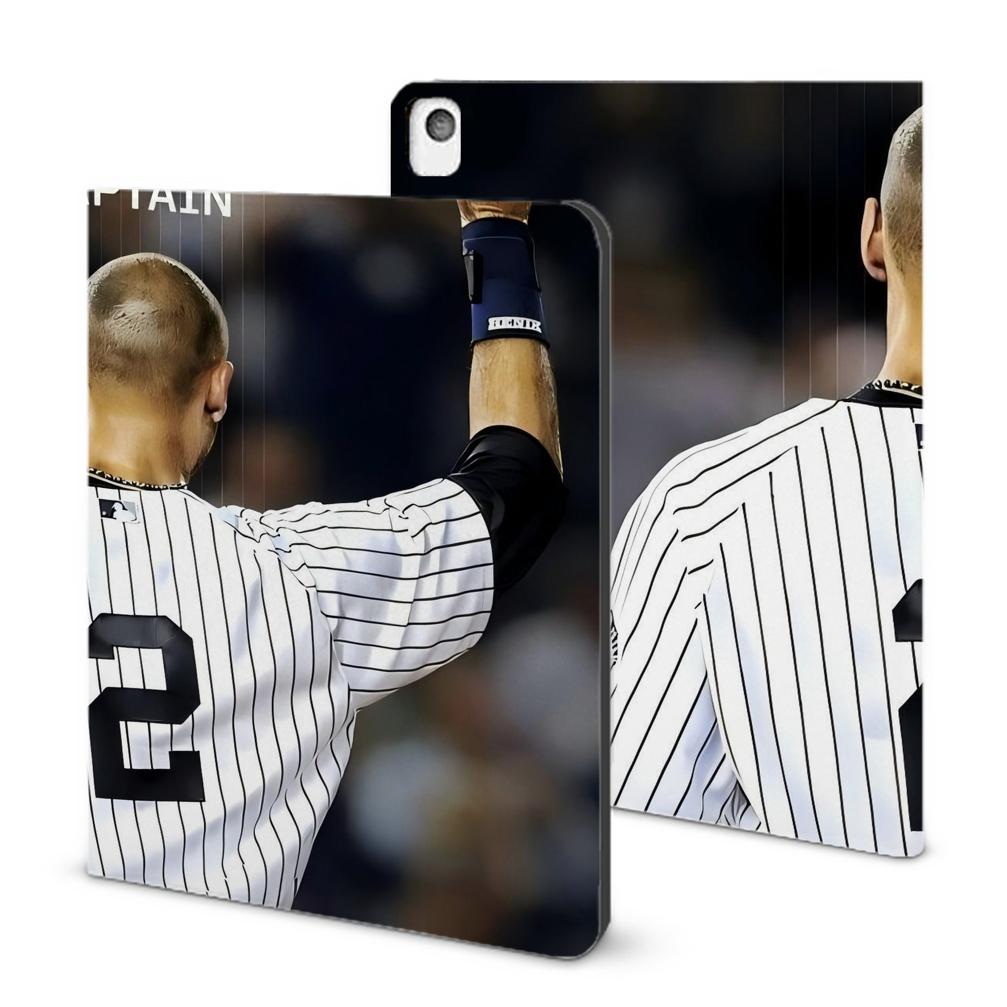 Derek Jeter 56 IPad Book-Style Case With Pencil Slot – Slim PU & TPU Cover – Full Protection, Precise Fit, Water & Scratch Resistant
